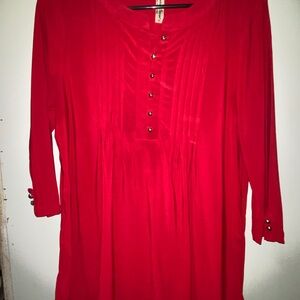 PerSeption Concept Scarlet Button-Front Tunic